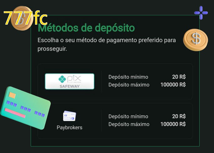 O cassino 777fcbet oferece uma grande variedade de métodos de pagamento